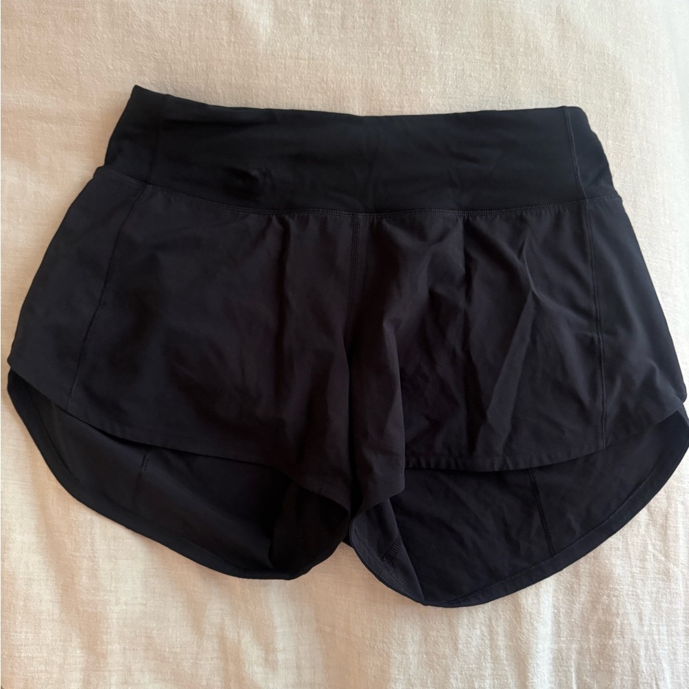 Lululemon Speed Up Black Athletic Shorts with Breathable Fabric